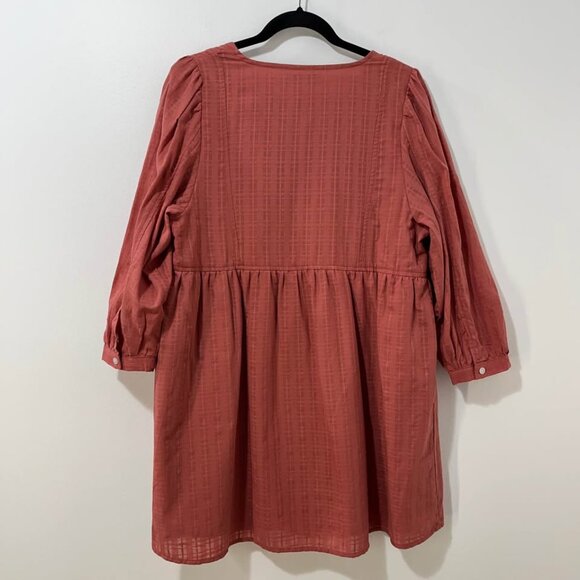 Bananna Republic NWT Cottagecore Mini Shift Dress in Dusty Cedar [size M] - Picture 6 of 10